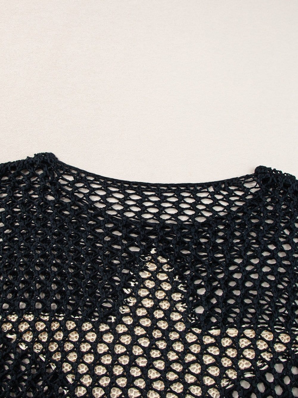 Black Star Crochet Knit Summer Top with Graphic Design