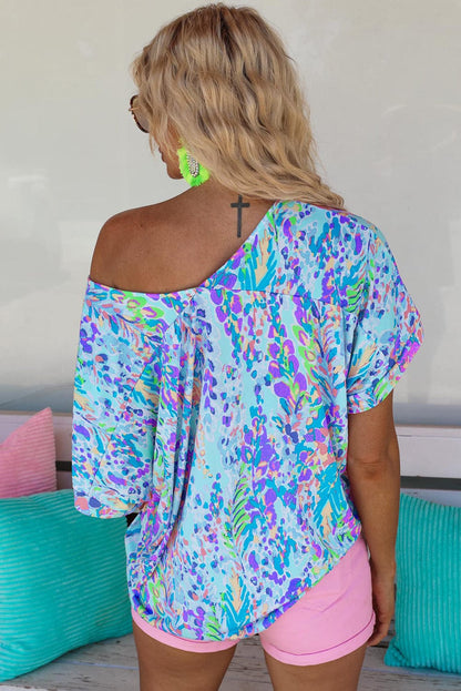 Blue Blossom Relaxed Fit Floral Top