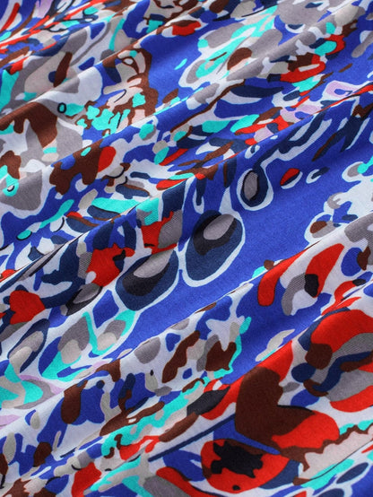 Blue Blossom Ruffle Sleeve Tank Top