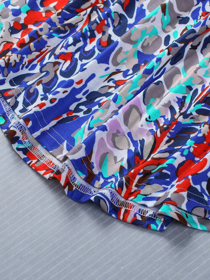 Blue Blossom Ruffle Sleeve Tank Top