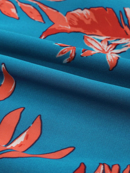 Blue Blossom Sleeveless Ruffle Mini Dress