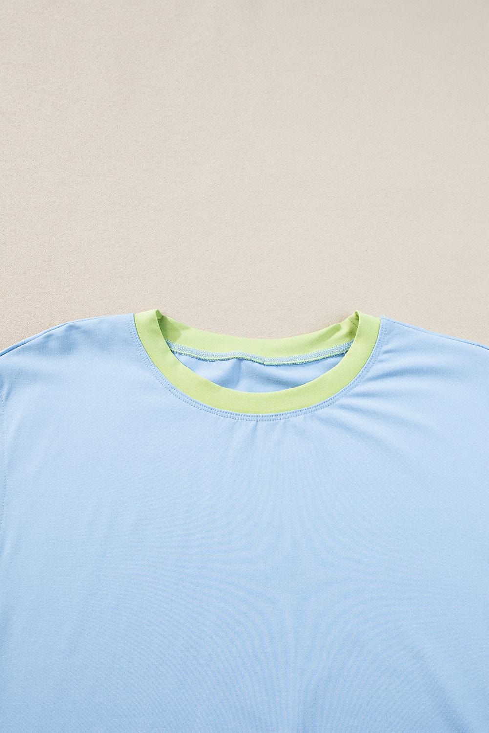 Blue Colorblock Cap Sleeve Tee and Shorts Set