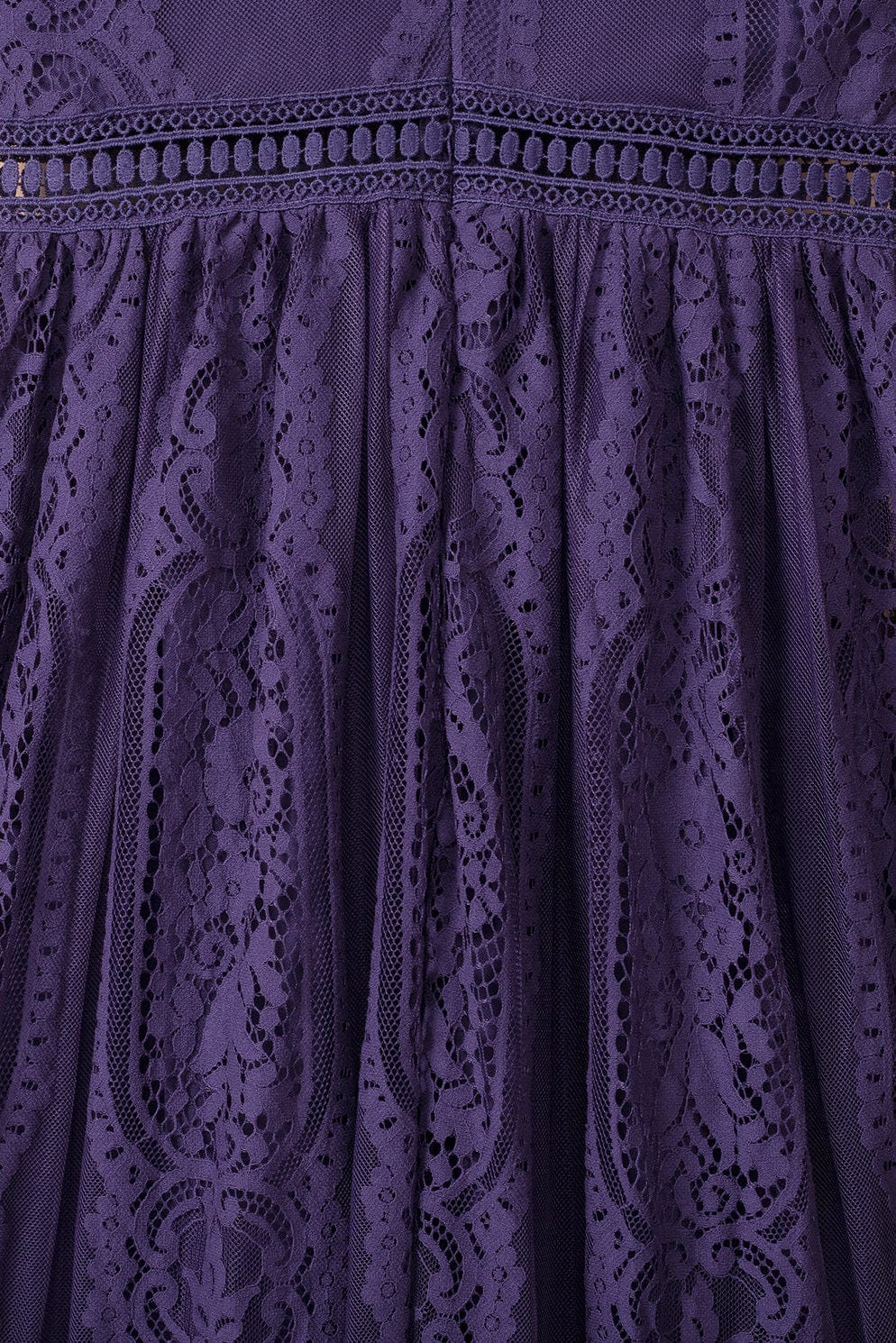 Blue Heart Lace Maxi Dress with Crochet Waistband