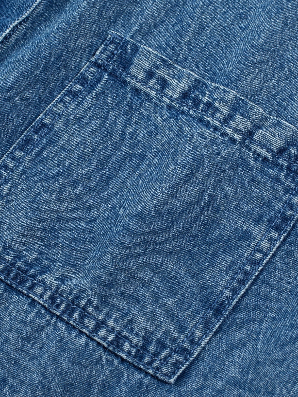 Blue Mineral Wash Denim Shirt Dress with Cuffed Sleeves