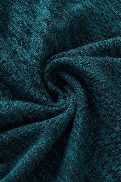 Blue Sapphire Button Detail Puff Sleeve Top