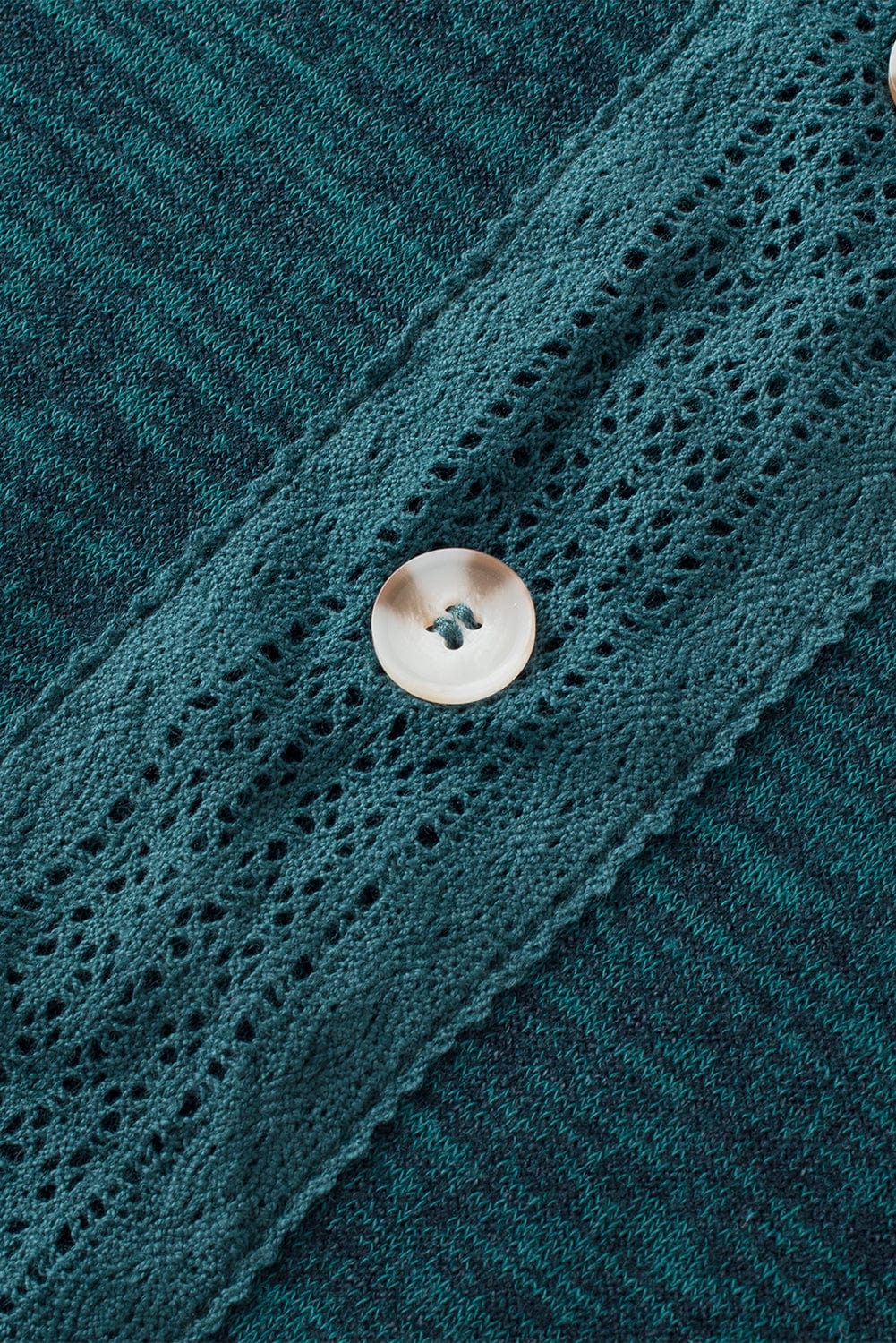 Blue Sapphire Button Detail Puff Sleeve Top