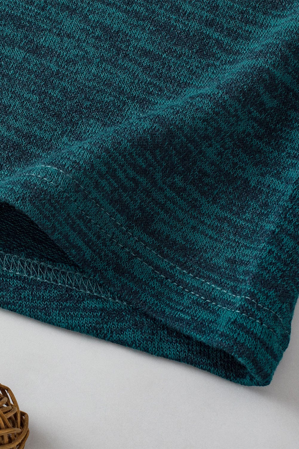 Blue Sapphire Button Detail Puff Sleeve Top