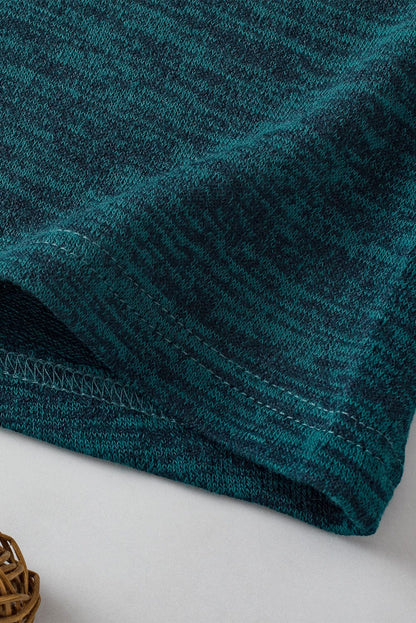 Blue Sapphire Button Detail Puff Sleeve Top