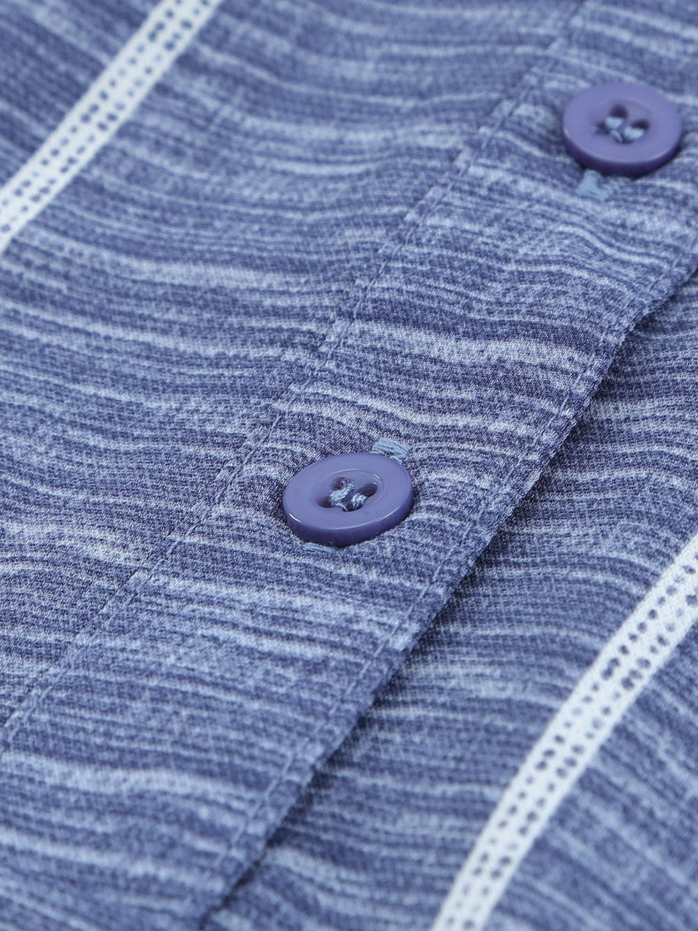 Blue V Neck Striped Long Sleeve Top with Pocket