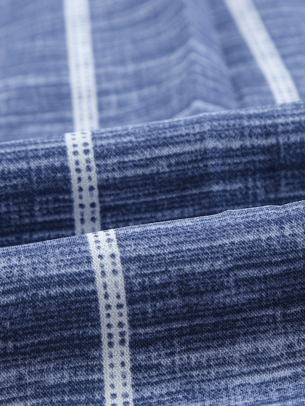 Blue V Neck Striped Long Sleeve Top with Pocket