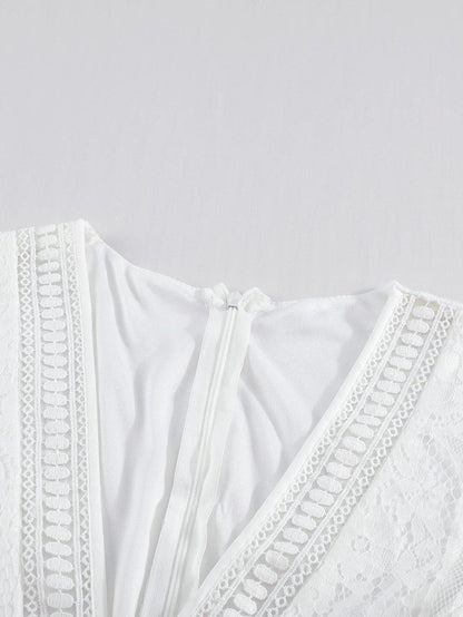 Blue White Lace Dream Maxi Dress