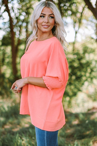 Blushing Smocked Sleeve Top