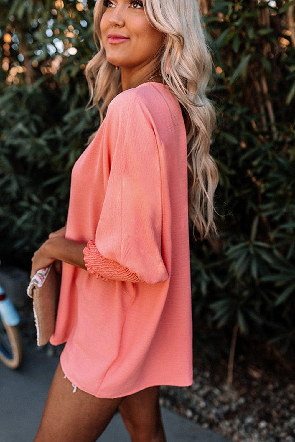 Blushing Smocked Sleeve Top