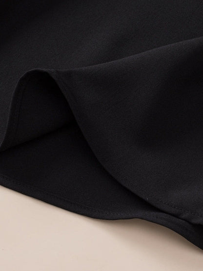 Bohemian Black Crochet Patchwork V-Neck Tunic