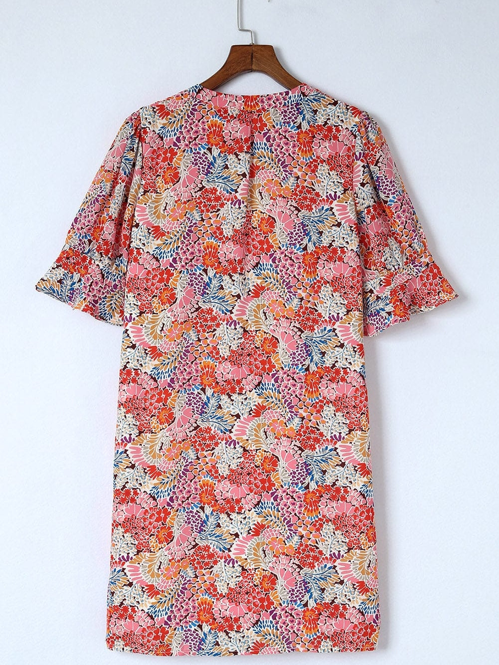 Bohemian Blossom Flutter Sleeve Mini Dress