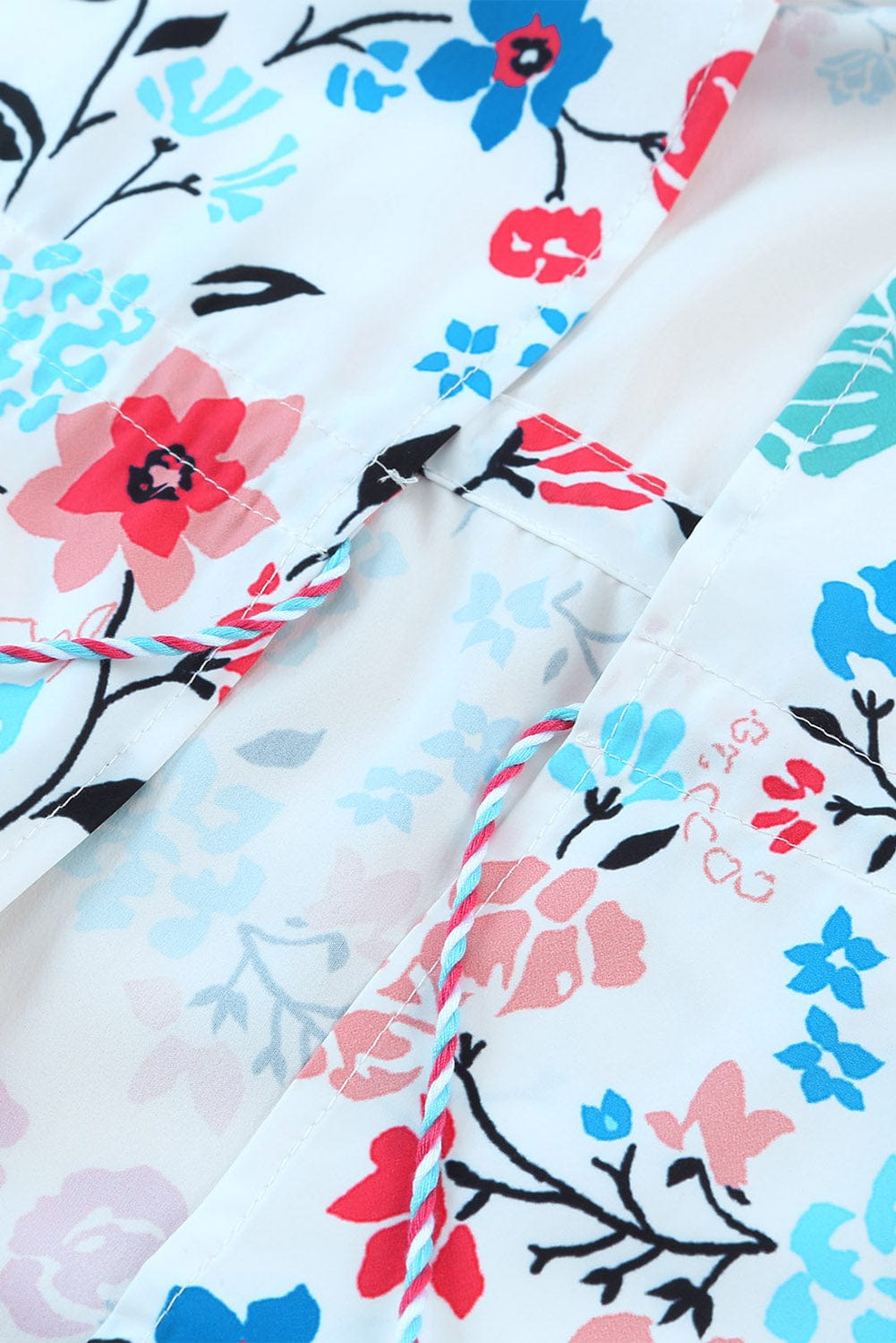 Bohemian Blossom Tassel Tie Longline Kimono