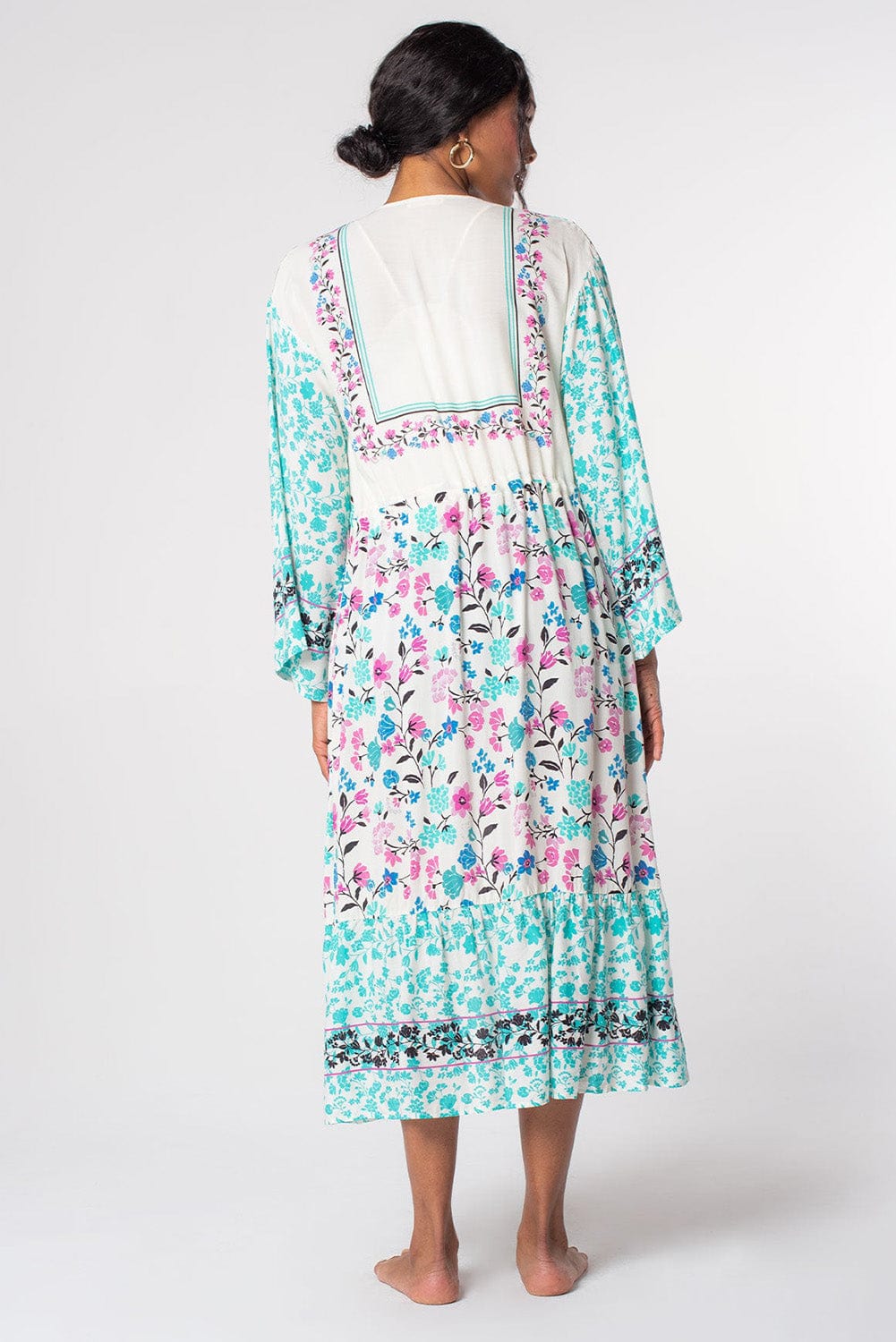 Bohemian Blossom Tassel Tie Longline Kimono