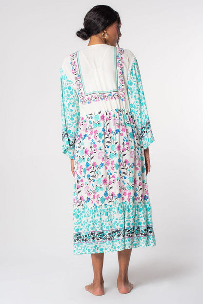 Bohemian Blossom Tassel Tie Longline Kimono