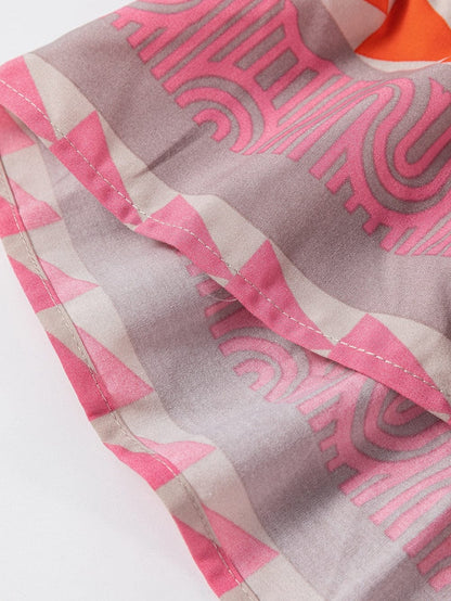 Bohemian Chic Multicolored Puff Sleeve Babydoll Dress