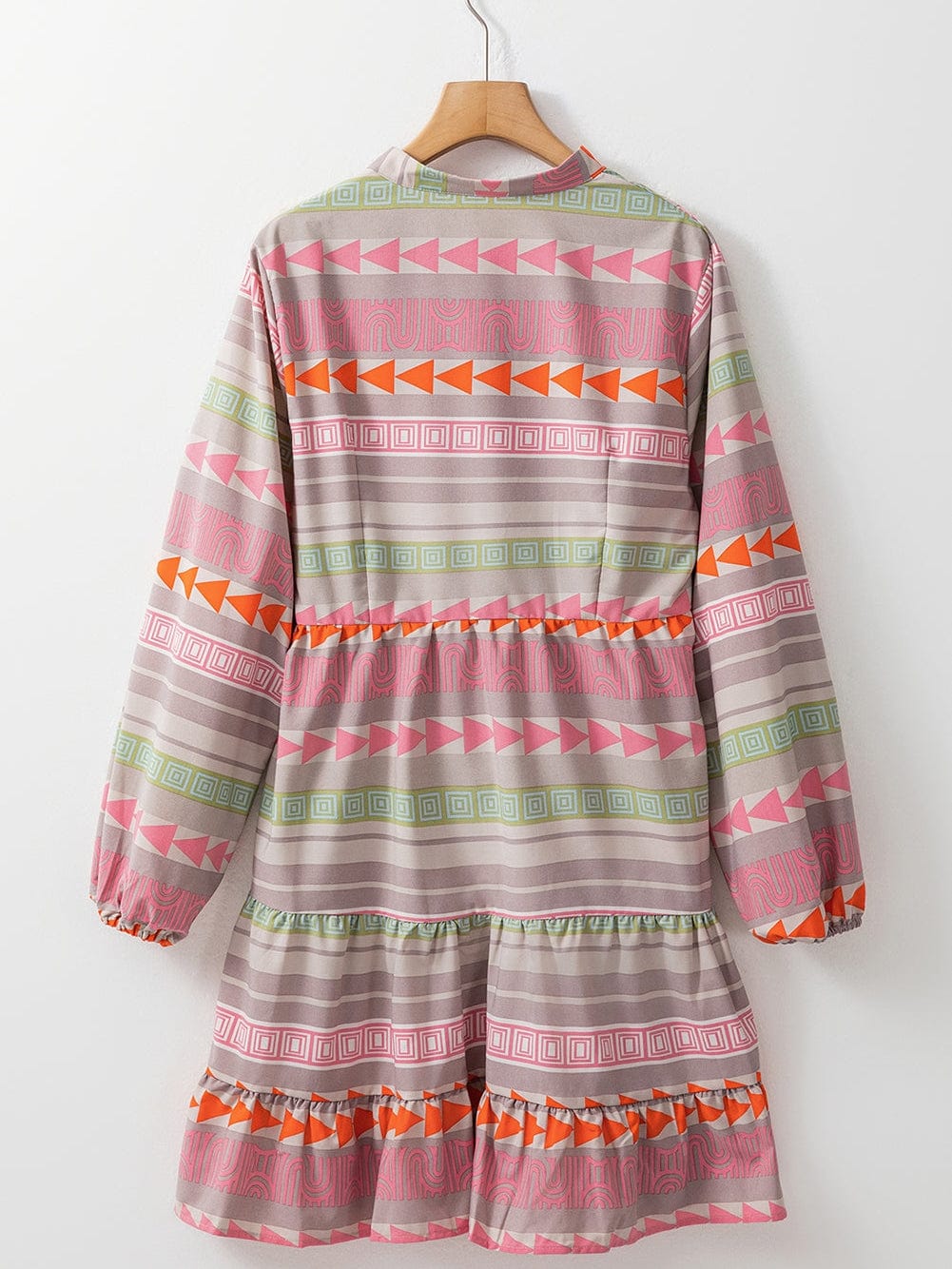 Bohemian Chic Multicolored Puff Sleeve Babydoll Dress