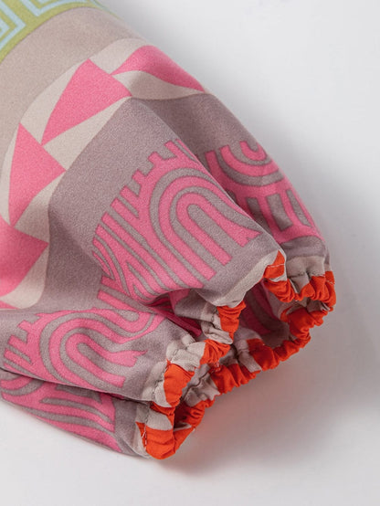 Bohemian Chic Multicolored Puff Sleeve Babydoll Dress