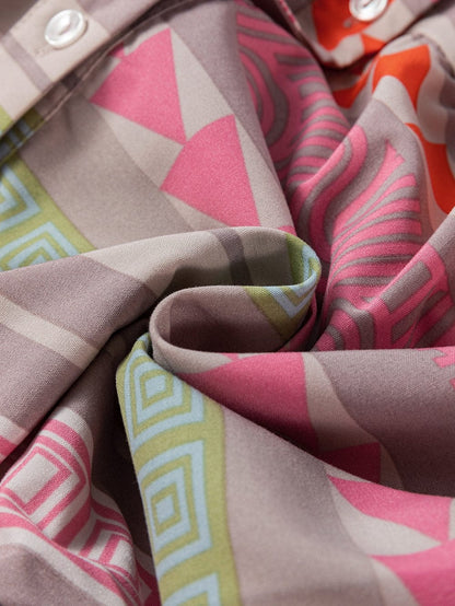 Bohemian Chic Multicolored Puff Sleeve Babydoll Dress