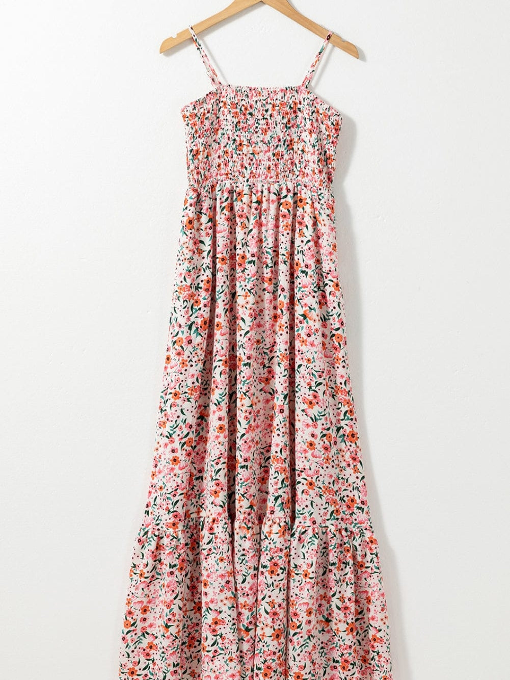 Bohemian Chic White Floral Maxi Dress with Ruffled Details