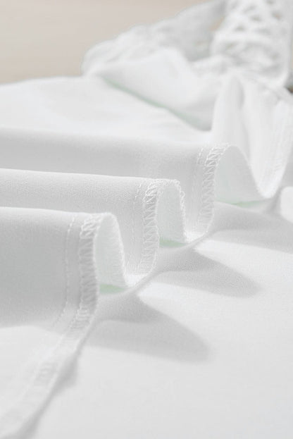 Bohemian Crochet Patchwork V-Neck Tunic Top