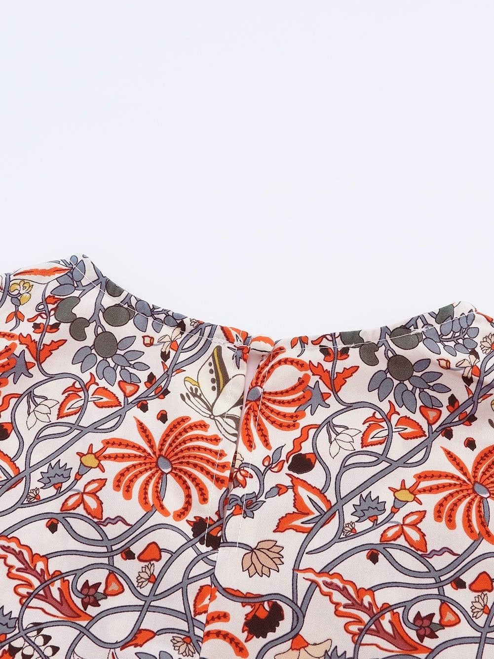 Bohemian Floral Ruffle Sleeve Mini Dress