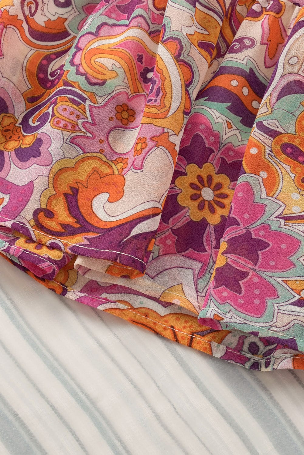 Bohemian Floral Smocked Mini Dress with Puff Sleeves