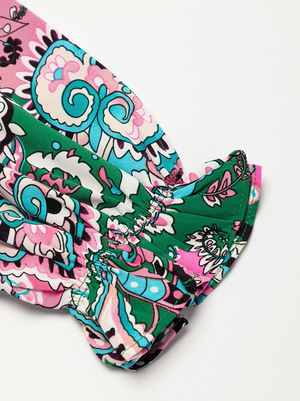 Bohemian Paisley Print Smocked Boho Dress