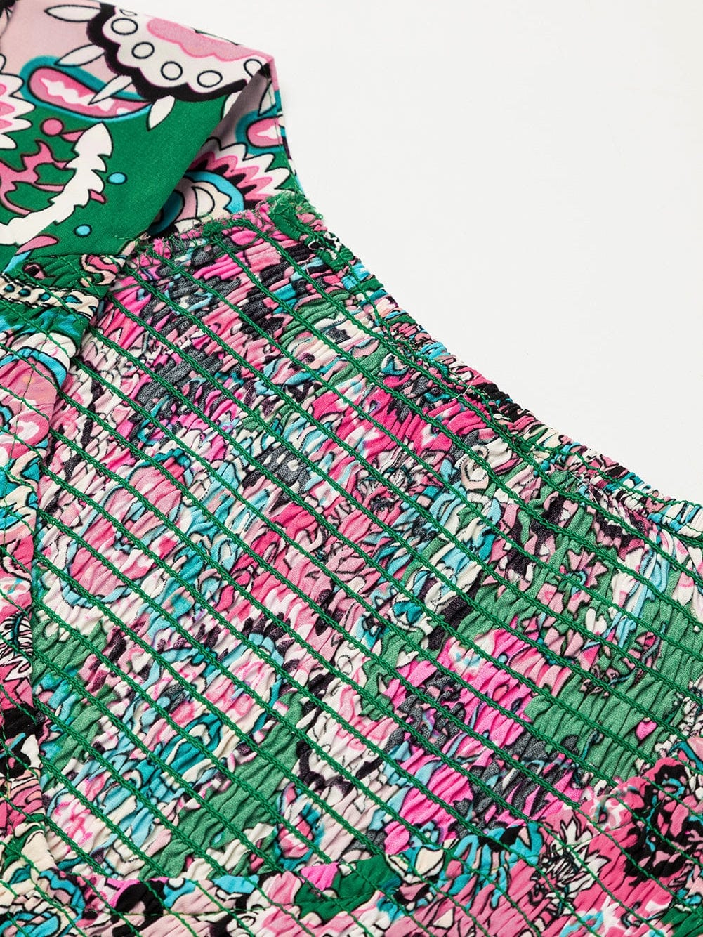 Bohemian Paisley Print Smocked Boho Dress