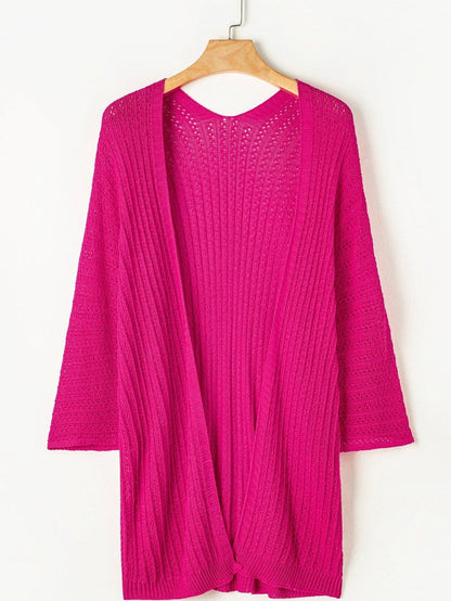 Bohemian Rose Knit Hollow-out Lightweight Cardigan