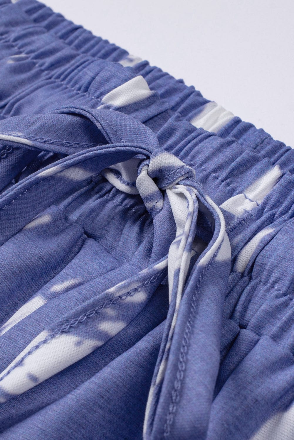 Boho-Chic Blue Tie Dye Drawstring Shorts