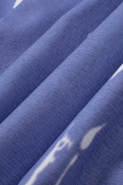 Boho-Chic Blue Tie Dye Drawstring Shorts