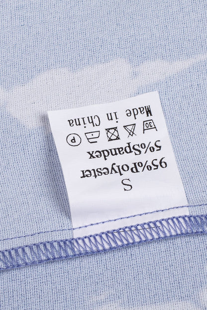 Boho-Chic Blue Tie Dye Drawstring Shorts