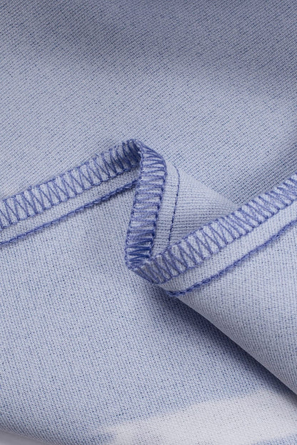 Boho-Chic Blue Tie Dye Drawstring Shorts