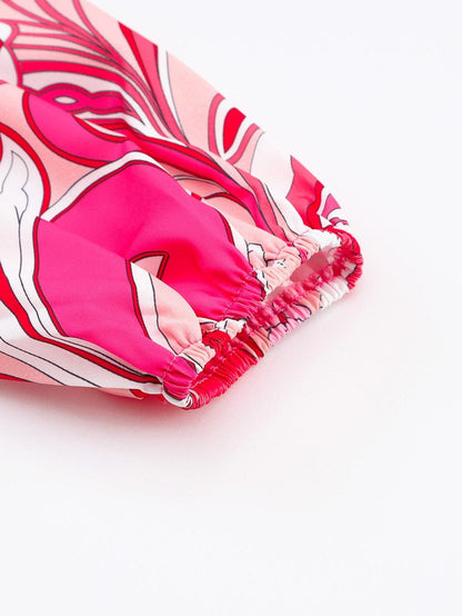 Boho Chic Keyhole Back Pink Paisley Mini Dress with Belt