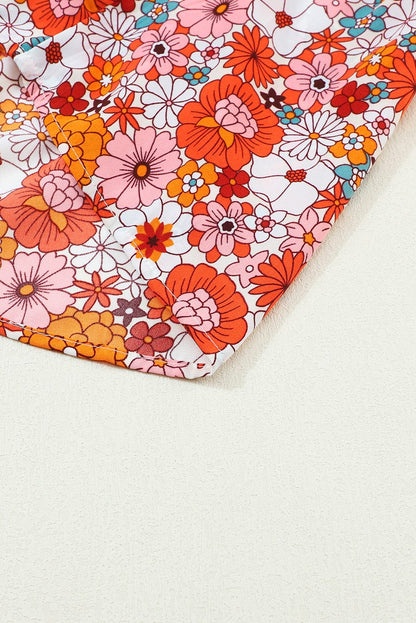 Boho Chic Multicolored Floral V-Neck Long Sleeve Dress