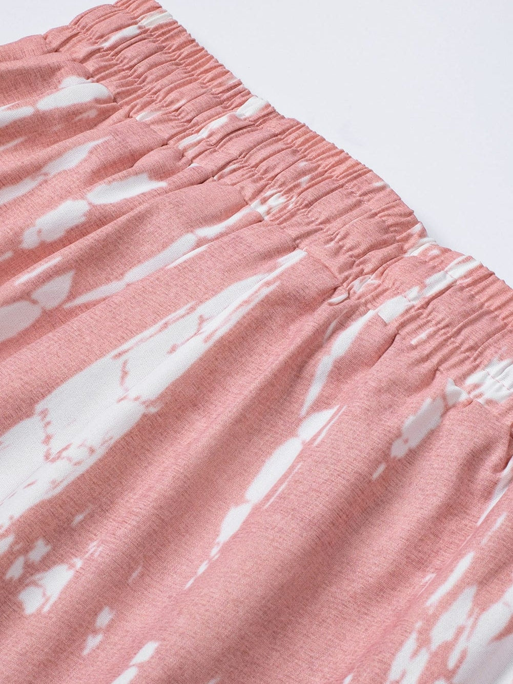 Boho Chic Pink Tie Dye Drawstring Summer Shorts