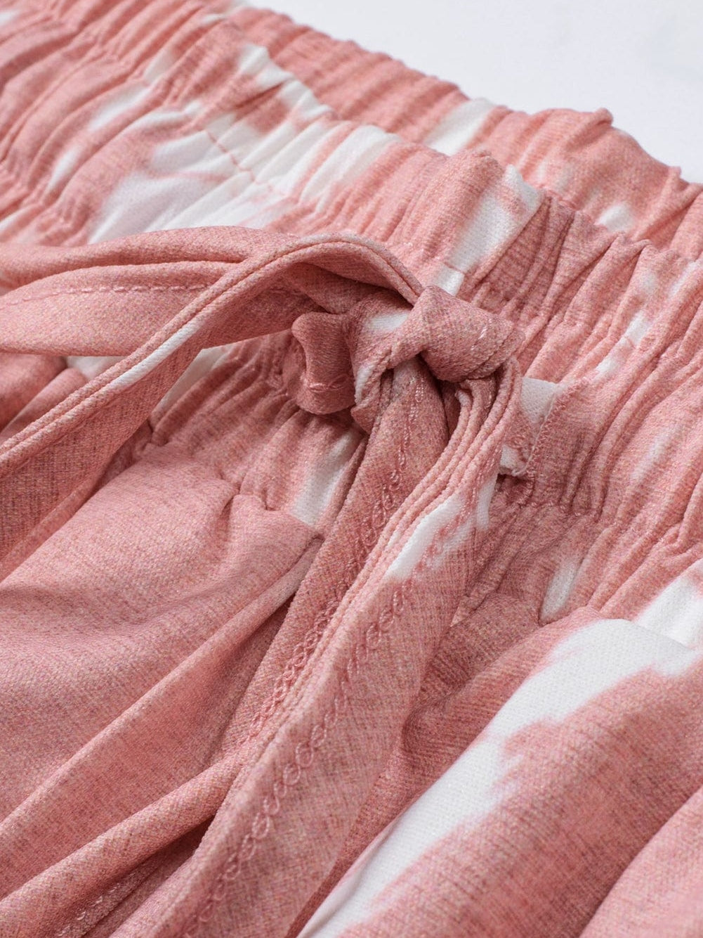 Boho Chic Pink Tie Dye Drawstring Summer Shorts