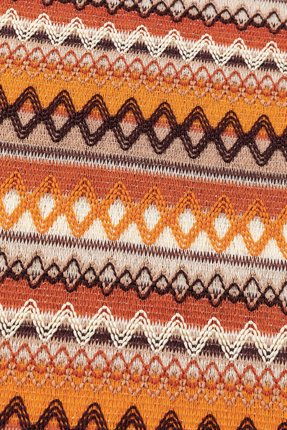 Boho Orange Geometric Jacquard Tank Top for Summer Adventures