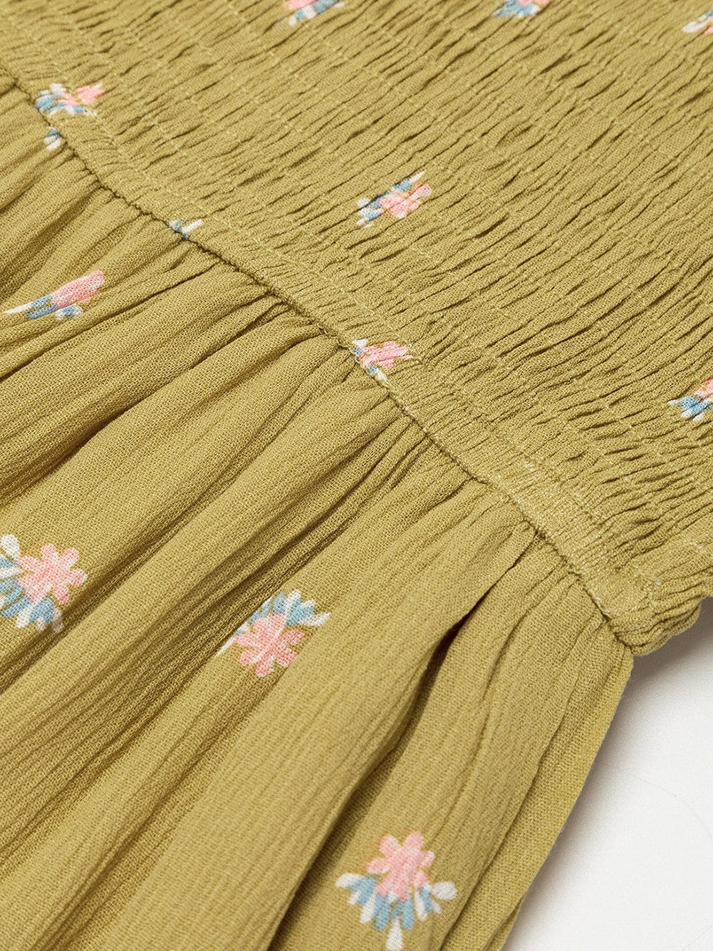 Boho Yellow Floral Ruffle Midi Dress