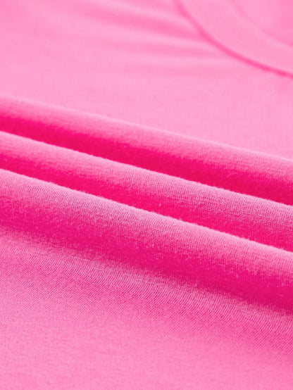 Bonbon Abstract Print Ruffle Sleeve V-Neck T-shirt