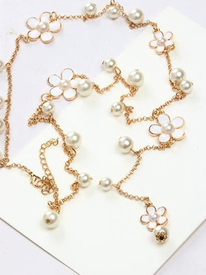 Women's necklace Chic & Modern Street Flower Necklaces / Black / White / Fall / Winter / Spring - LuckyFash™
