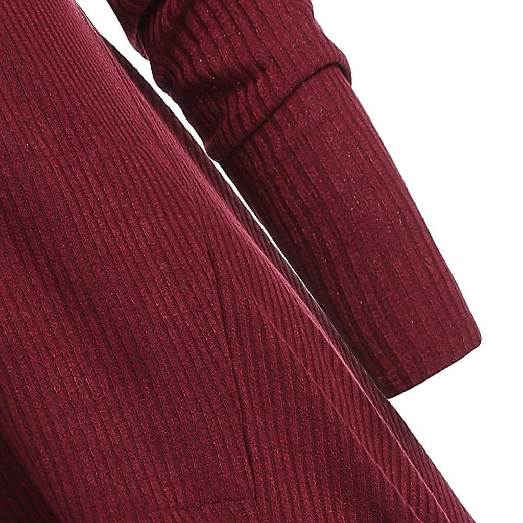 Women's Pullover Solid Color Casual Long Sleeve Regular Fit Sweater Cardigans Fall Winter Wine Black Pink