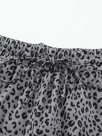 Breezy Gray Leopard Print Joggers