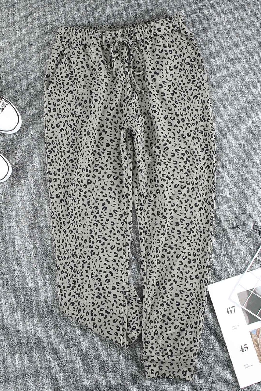 Breezy Khaki Leopard Print Joggers