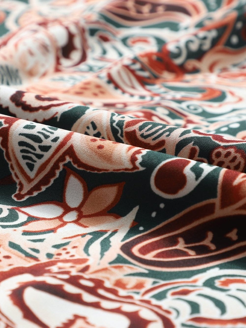 Brown Paisley Print Flowy Bohemian Mini Dress