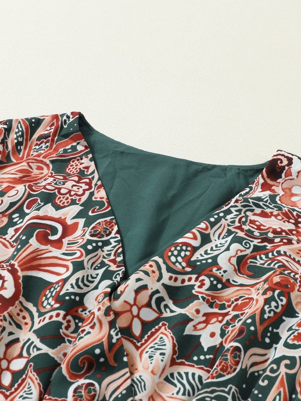 Brown Paisley Print Flowy Bohemian Mini Dress